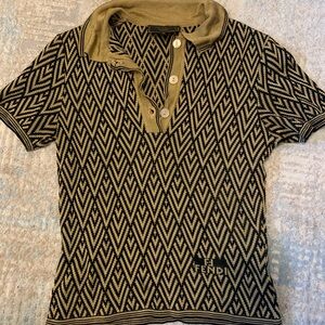 Vintage Fendi Button Up Collared Short Sleeve